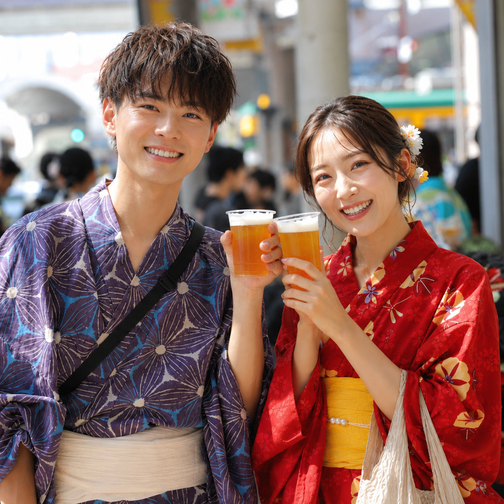 天文館六月灯ゆかた祭り ゆかたdeふるまい